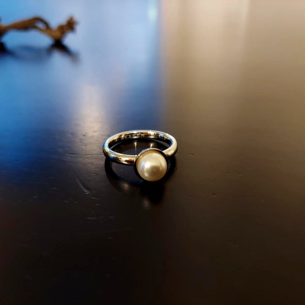 Agnethe Silver-Tone Pearl Ring